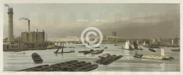 London As It Is: Westminster, from Waterloo Bridge, 1842. Creator: Thomas Shotter Boys (British, 1803-1874).