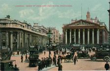 London, Bank of England and Royal Exchange c1910