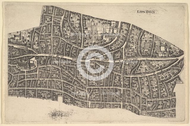 London before the Great Fire, 1666-77. Creator: Wenceslaus Hollar.