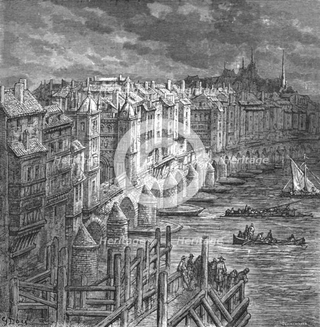 'London Bridge, 1694', 1872.  Creator: Gustave Doré.