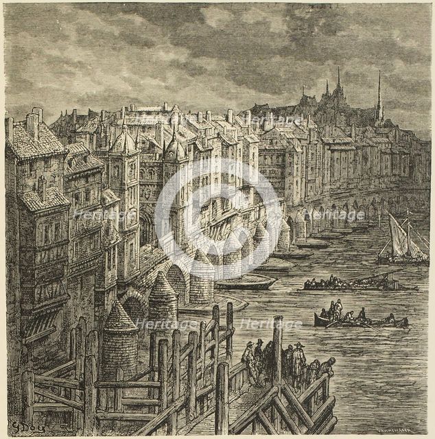 London Bridge, 1694 (1872).  Creator: Stéphane Pannemaker.