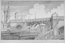 London Bridge, 1826. Artist: William Knight