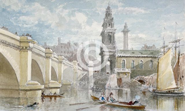 London Bridge, 1840. Artist: H Cundell