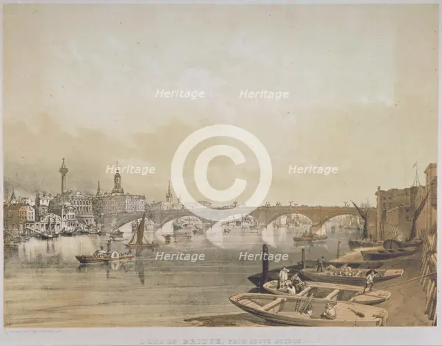 London Bridge, 1852. Artist: William Simpson