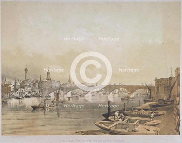 London Bridge, 1852. Artist: William Simpson