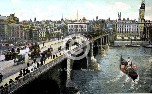 London Bridge After The 1904 Widening, London, 20th Century. Artist: Unknown