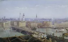 London Bridge and the City of London, 1892. Artist: John Crowther