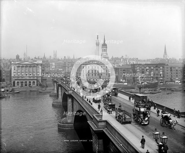 London Bridge, City of London, c1900. Artist: Unknown