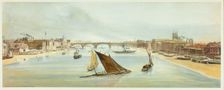 London Bridge, from Southwark Bridge, plate four from Original Views of London as It Is, 1842. Creator: Thomas Shotter Boys