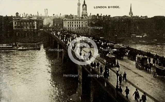 'London Bridge', late 19th-early 20th century.  Creator: Unknown.
