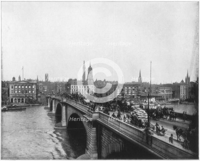 London Bridge, London, late 19th century. Artist: John L Stoddard