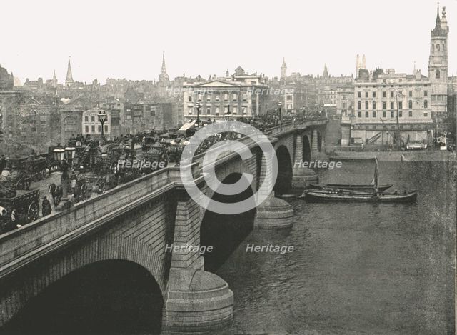 London Bridge looking North, 1895. Creator: London Stereoscopic & Photographic Co.