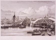 London Bridge (new), London, 1827. Artist: Edward William Cooke