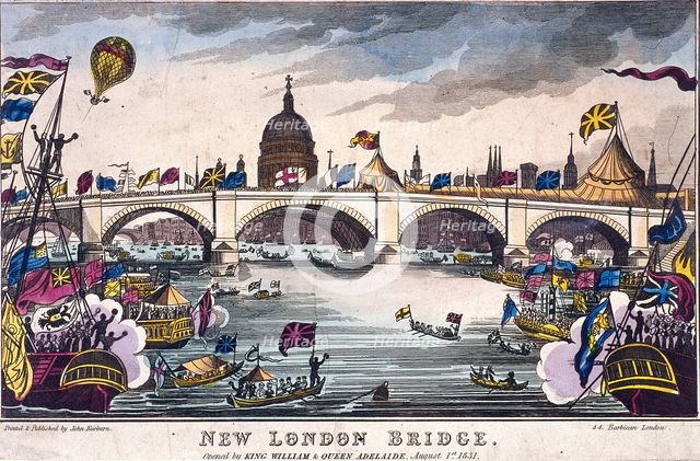 London Bridge (new), London, 1831. Artist: Anon