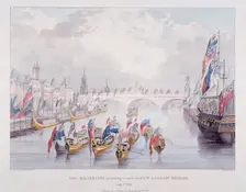 London Bridge (new), London, 1831. Artist: Charles Etienne Pierre Motte