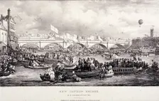 London Bridge (new), London, 1831. Artist: Charles Etienne Pierre Motte