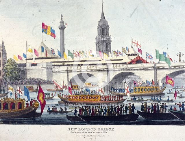 London Bridge (new), London, 1831. Artist: Henry Matthews