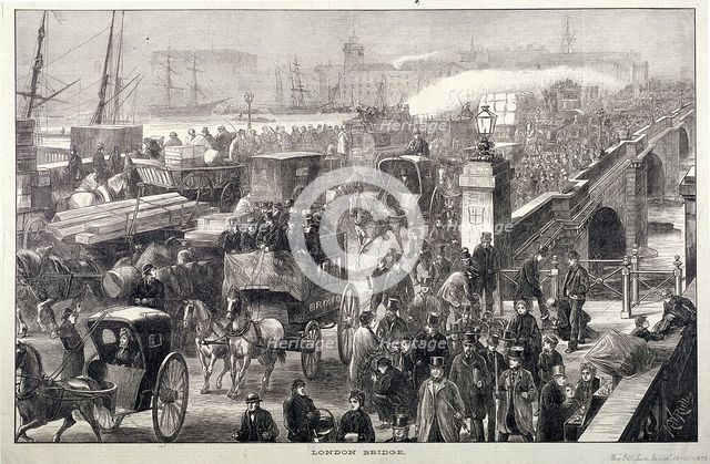 London Bridge (new), London, 1872. Artist: Joseph Swain