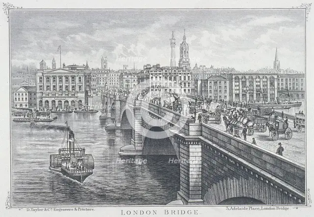 London Bridge (new), London, c1850. Artist: D Taylor & Co