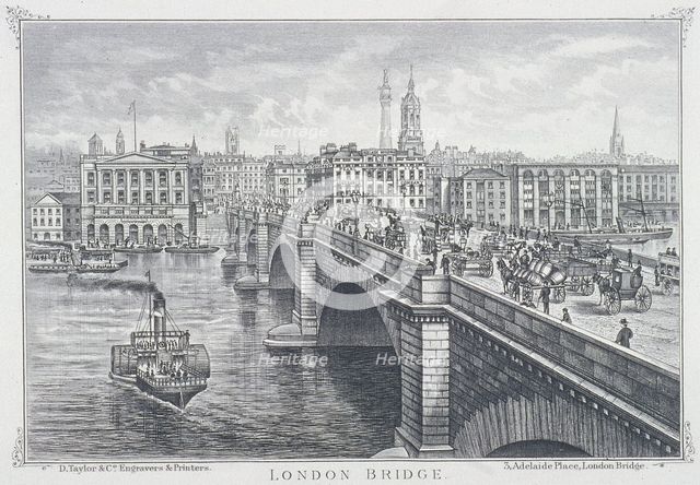 London Bridge (new), London, c1850. Artist: D Taylor & Co