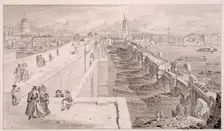 London Bridge (old and new),London, 1831. Artist: Thomas Hosmer Shepherd