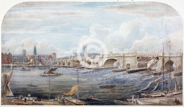 London Bridge (old), London, 1831. Artist: Anon