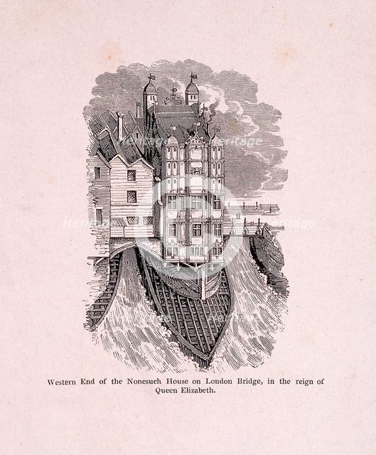 London Bridge (old), London, c1560. Artist: Anon