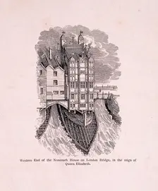 London Bridge (old), London, c1560. Artist: Anon