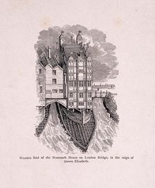 London Bridge (old), London, c1560. Artist: Anon