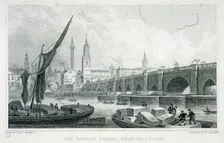 London Bridge (old), London, c1750. Artist: Anon