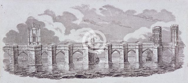 London Bridge (old), London, c1870. Artist: Anon