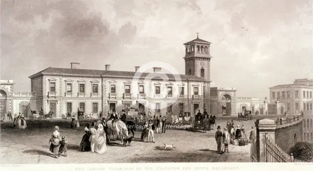 London Bridge Station, Bermondsey, London, 1845. Artist: Henry Adlard