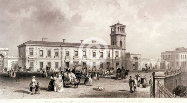 London Bridge Station, Bermondsey, London, 1845. Artist: Henry Adlard