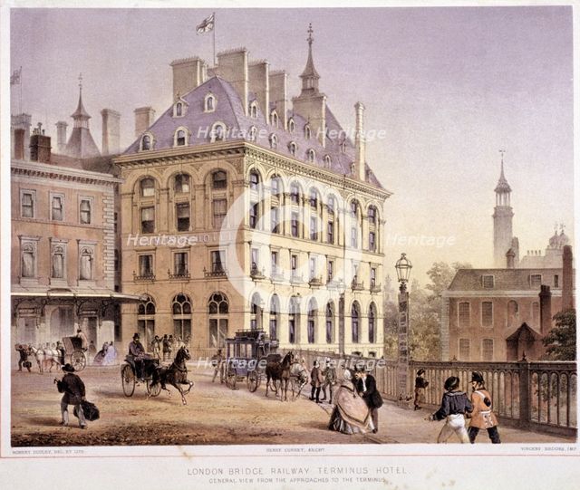 London Bridge Station, Bermondsey, London, c1860. Artist: Robert Dudley