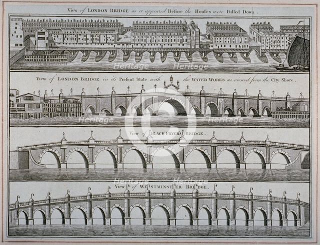 London bridges, 1760. Artist: Anon