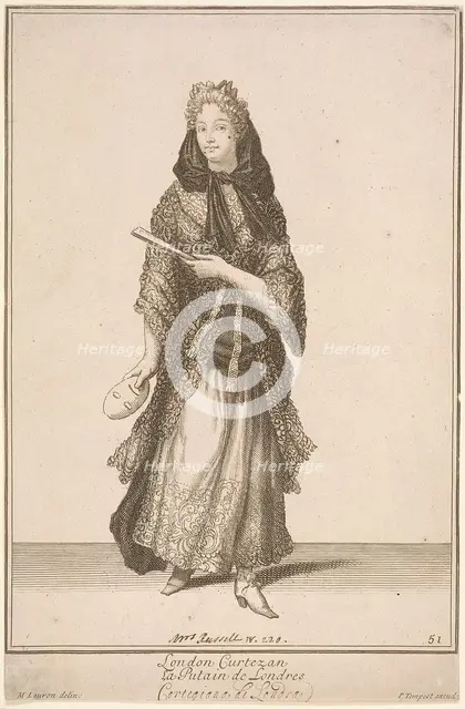 'London Curtezan', Cries of London, (c1688?). Artist: Pierce Tempest