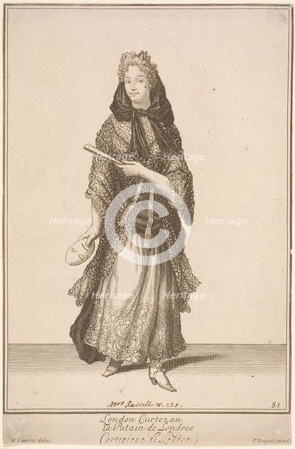 'London Curtezan', Cries of London, (c1688?). Artist: Pierce Tempest