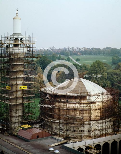 London Central Mosque and The Islamic Cultural Centre, Park Road, Regent's Park, GLA, 29/10/1976. Creator: John Laing plc.