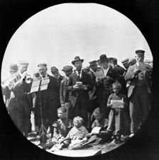 London City Mission group at Barnet Fair, London, 1900s. Creator: John Galt