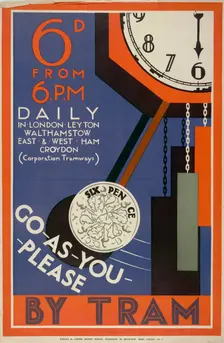 London County Council (LCC) Tramways poster, 1933. Artist: Anon