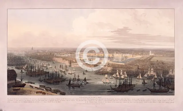 London Docks, 1803. Artist: William Daniell