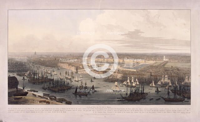 London Docks, 1803. Artist: William Daniell