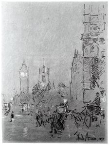 London, Evening, 1897. Creator: Frederick Childe Hassam