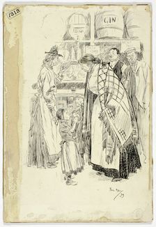 London East End: Sketch in an East End Gin Shop, 1899. Creator: Philip William May