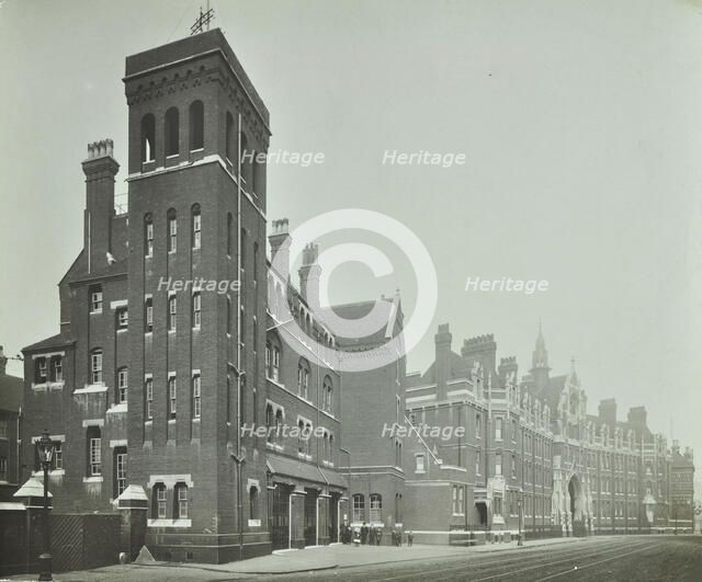London Fire Brigade Headquarters, seen from the street, Southwark, London, (c1900-c1935?). Artist: Unknown.