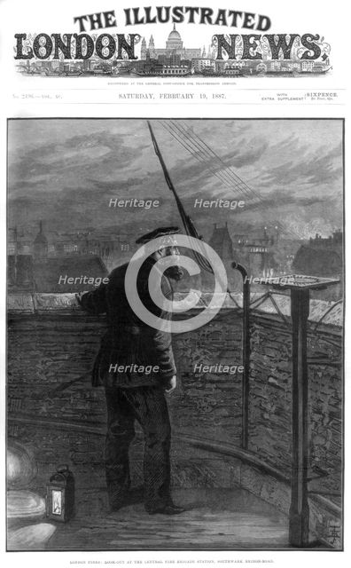 London fires, 1887. Artist: Unknown