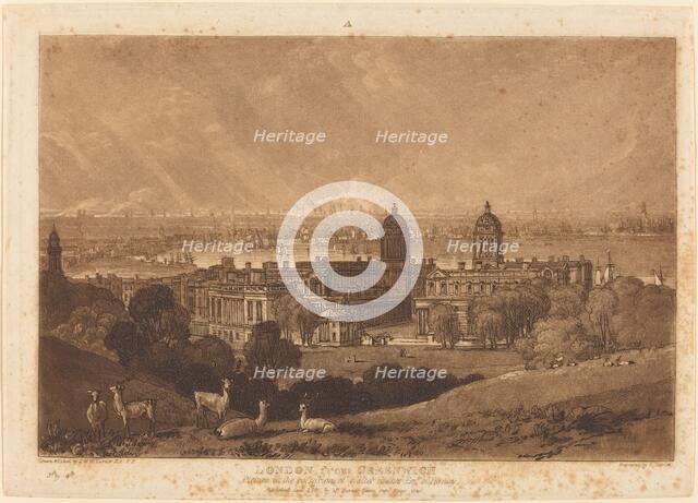 London from Greenwich, published 1811. Creator: JMW Turner.