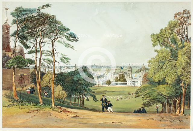 London, from Greenwich, plate five from Original Views of London as It Is, 1842. Creator: Thomas Shotter Boys.