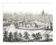 London from Islington City and East End. From a view by Canaletti, published 1753. Artist: Canaletto