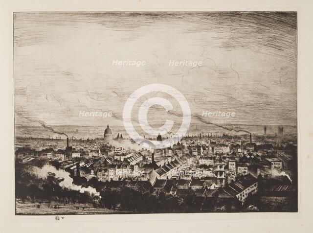 London from Parliament Hill, pub. 1923. Creator: Christopher Richard Wynne Nevinson (1889 – 1946) .